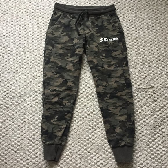 supreme camo sweatpants